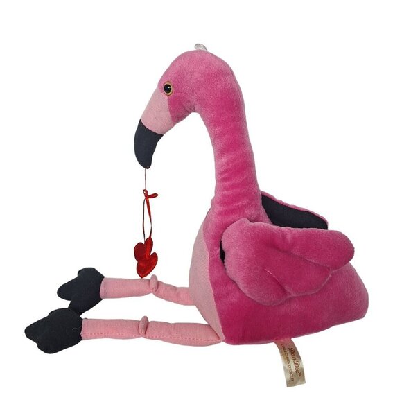 Dan Dee Pink Flamingo Valentine Heart Plush 19 Inch - Picture 5 of 8